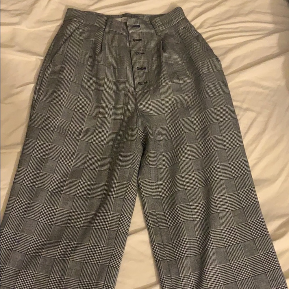 Wide leg patterned trousers